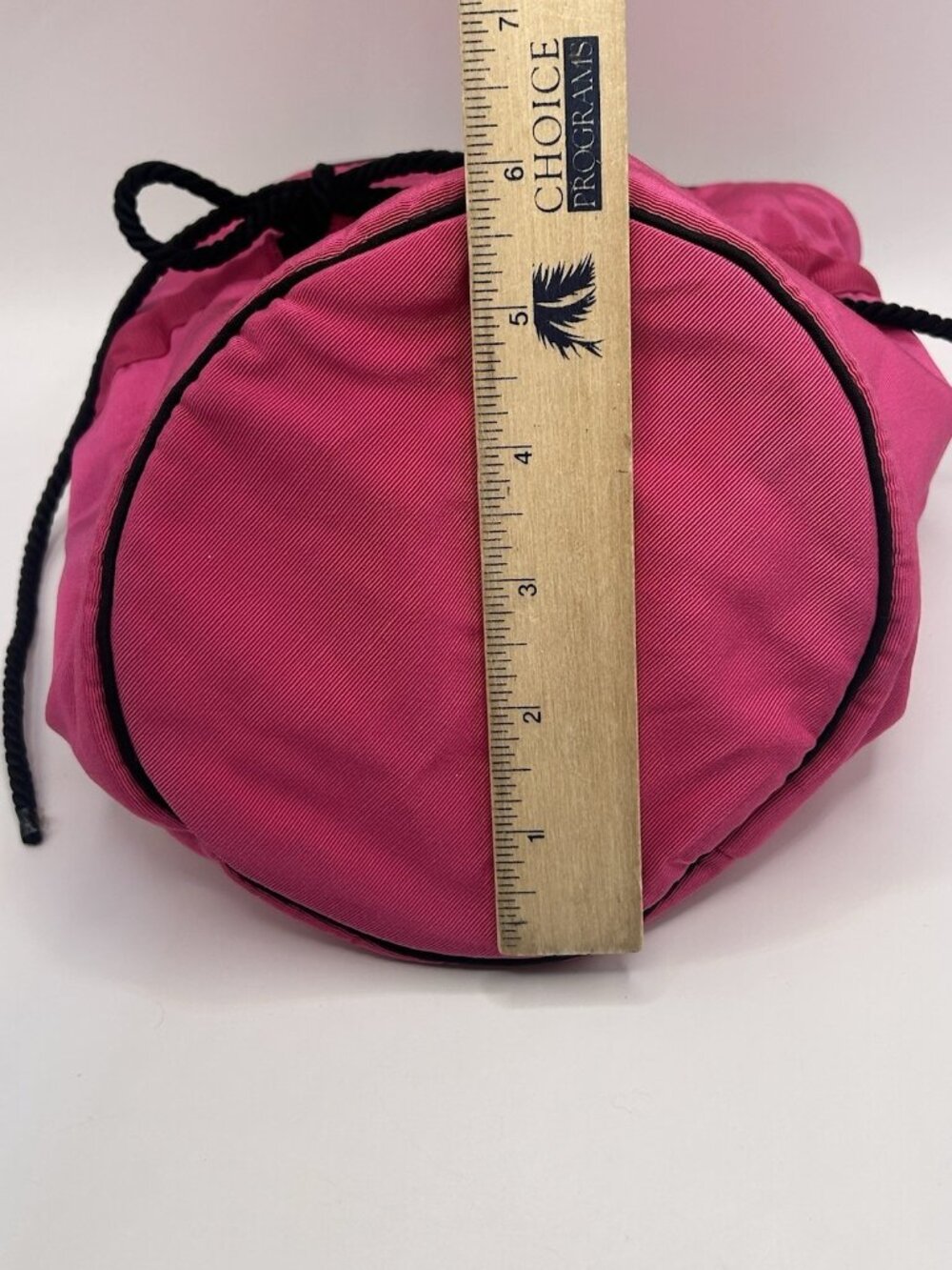Christian Dior Pink Drawstring Makeup Bag Satin CD Logo Cosmetic Pouch Vintage - Picture 5 of 16